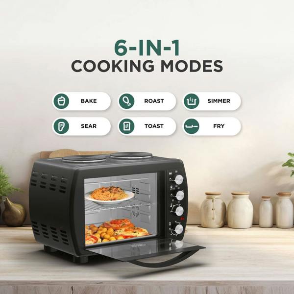 DMD Collective Mini Oven All-in-One Cooker - 35L with Dual Hot Plates