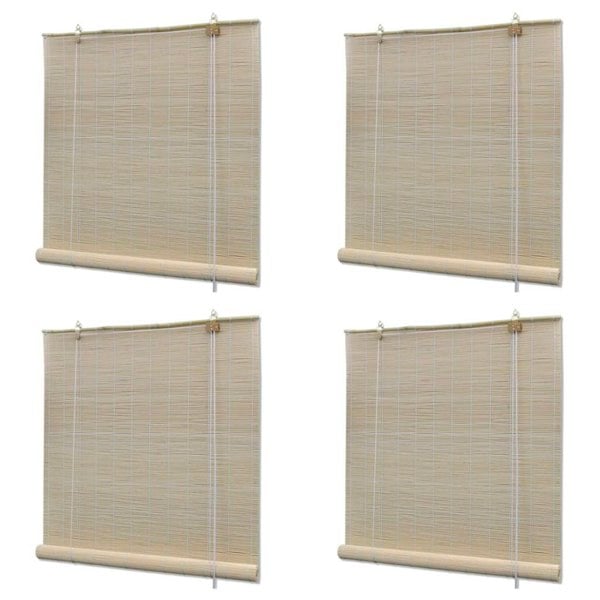 Berkfield Bamboo Roller Blinds 4 pcs 120x160 cm Natural