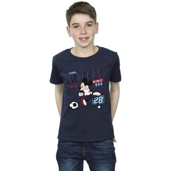 Disney Boys Mickey Mouse Team Mickey Football T-Shirt - Navy Blue