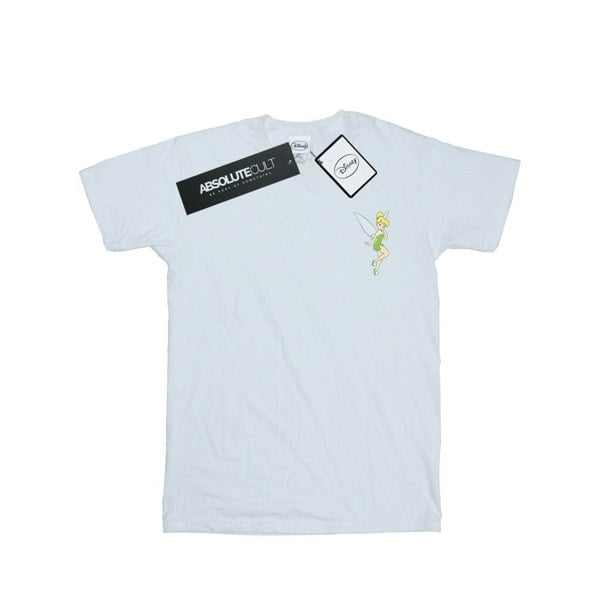 Disney Womens/Ladies Tinkerbell Chest Cotton Boyfriend T-Shirt - White