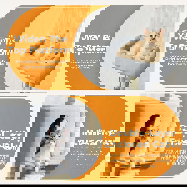 Skylos Cat Tree Tower Multi-Level Scratching Posts Condo House Cat Furniture