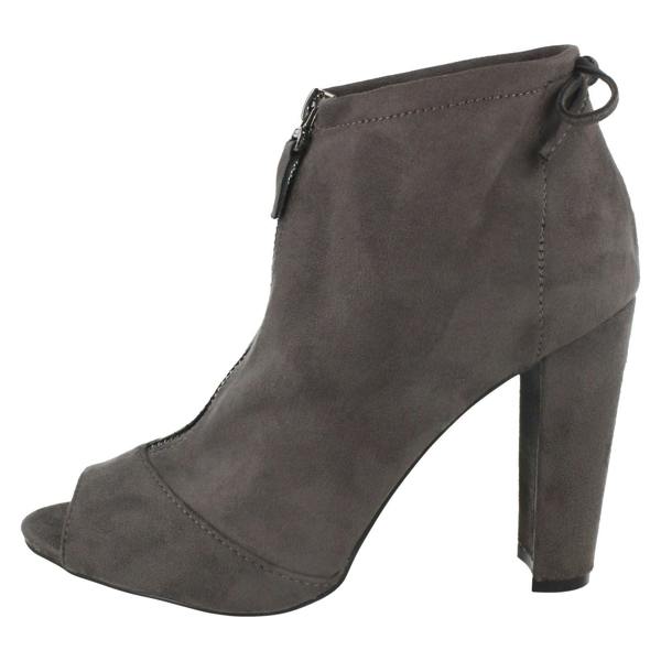 Spot On Ladies Spot On Peep Toe Ankle Boots
