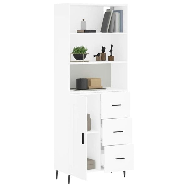 Berkfield Highboard White 69.5x34x180 cm Engineered Wood