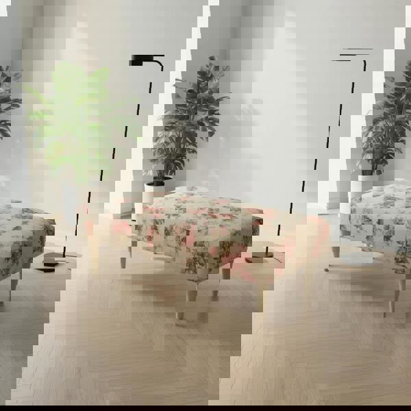 Contemporary vanity bench for bedroom or dressing room with elegant profile