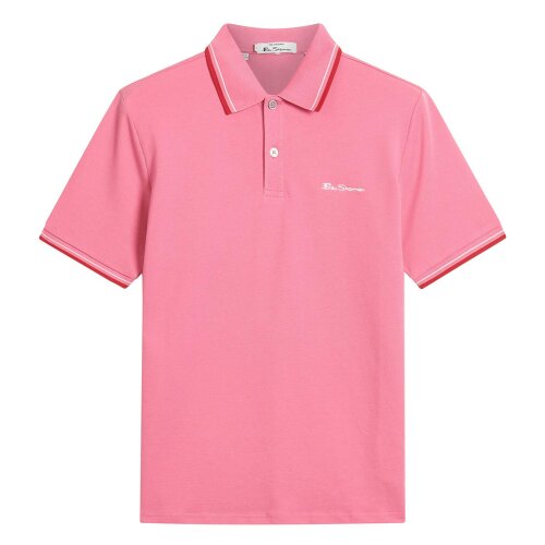 Ben Sherman Mens Signature Pique Polo Shirt - Calypso Coral