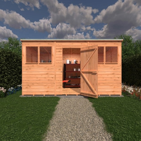 Shire Overlap 12x6 single door pent shed
