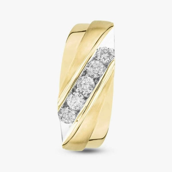 T. H. Baker 9ct Yellow Gold 0.50ct Brilliant Cut Diamond Crossover Ring THR39782-50 (YG)
