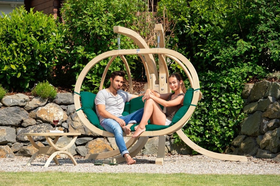 Amazonas Globo Royal Double Hanging Egg Chair & Stand Set - Verde Green