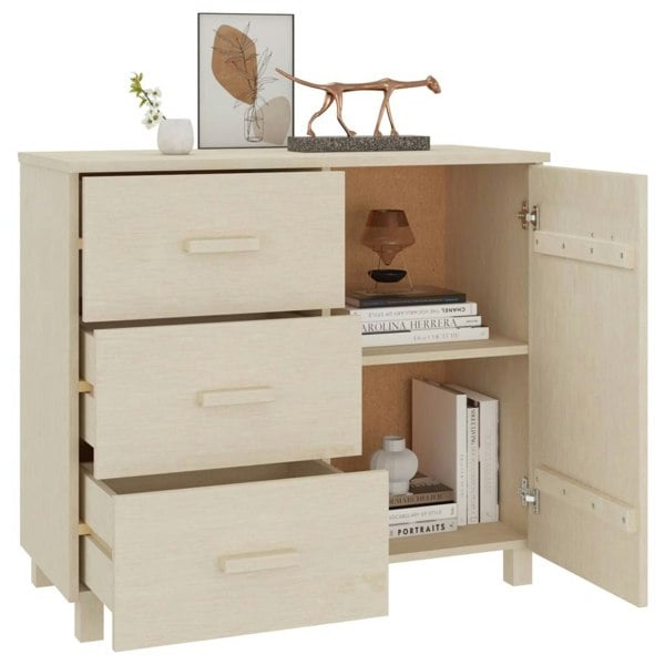 Berkfield Sideboard HAMAR Honey Brown 90x40x80 cm Solid Pinewood