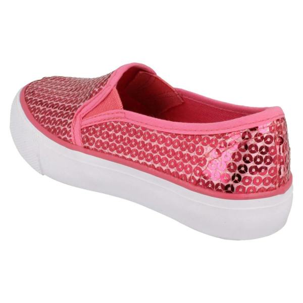 Spot On Girls Spot On Flat Casual Slip On Sequined Shoes