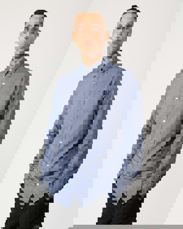 GANT Mens Slim Fit Long Sleeve Oxford Shirt - 423 Persian Blue