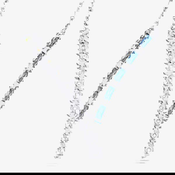 Swarovski Matrix Rhodium Plated Mixed Cut Blue & White Zirconia Necklace 5732265