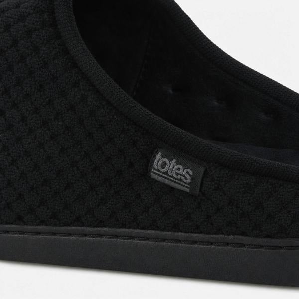 Totes SWEPT BACK POPCORN MULE SLIPPER Mules Mules   in  Black