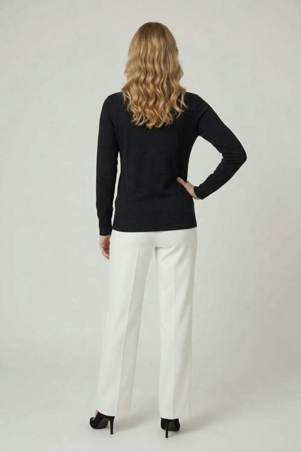 Black | High Neck Long Sleeve Slim Fit Top
