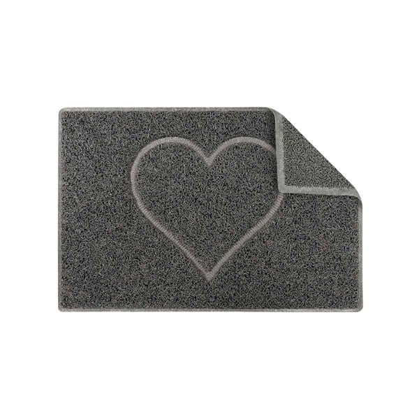 Oseasons Heart Small Embossed Doormat in Grey with Open Back