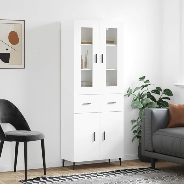 Berkfield Highboard White 69.5x34x180 cm Engineered Wood