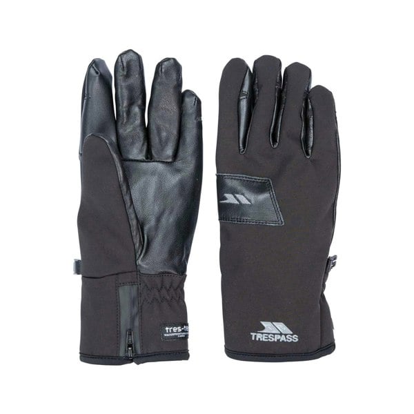 Trespass Unisex Adult Alpini Waterproof Leather Palm Gloves - Black