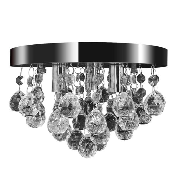 Berkfield Pendant Ceiling Lamp Crystal Design Chandelier Chrome