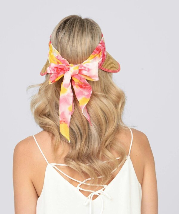 Pia Rossini Misha - Chiffon Tie Straw Visor