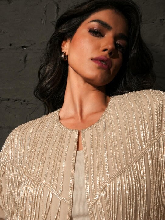 Rose & Nancy Scarlett Jacket Ivory and Soft Pearl