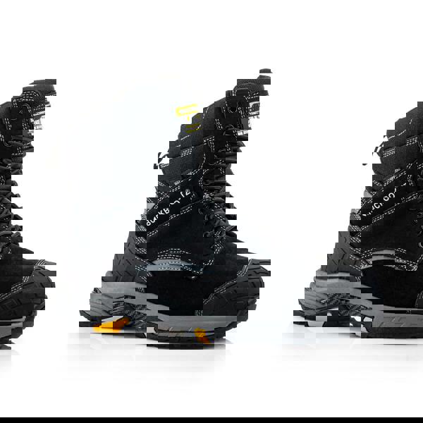 Buckbootz Blastz Tradez Mens High Leg Side Zip Up Safety Boots, black safety boots with side zipper and reinforced toe cap for industrial protection.