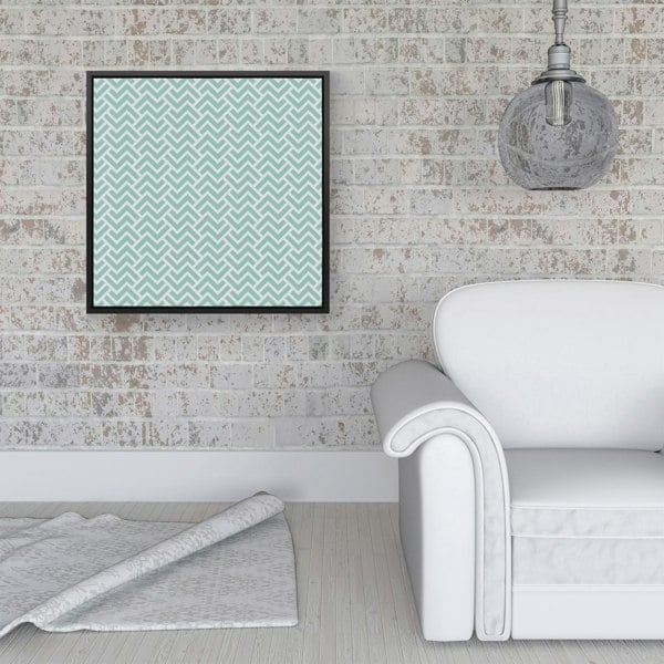 Warren Reed Green Geometric Pattern Framed Canvas