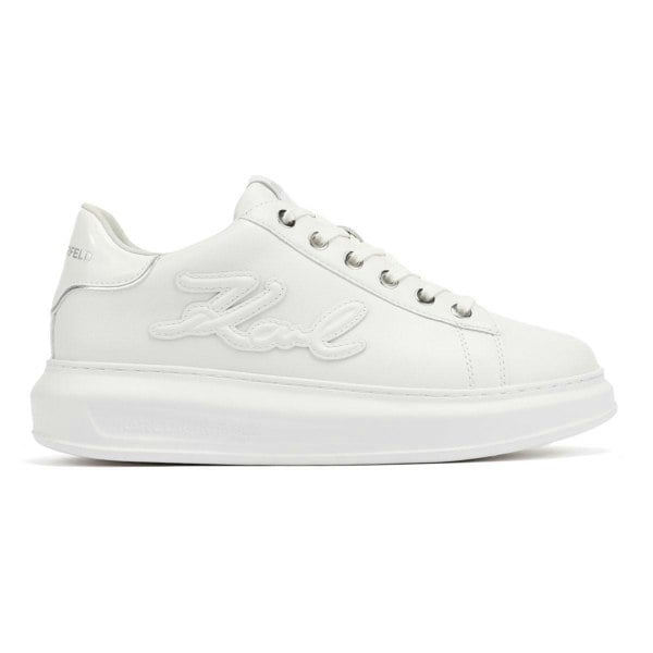 Karl Lagerfeld Kapri Signia Emboss Lo Lace Leather Women's White Trainers