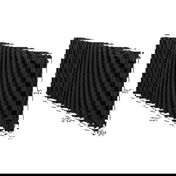 Monstershop Traditional 3 Column Radiator - 600 x 1462mm - Black