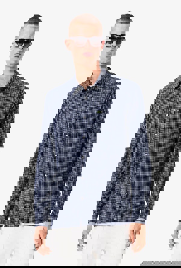 Lacoste Regular Fit Plaid Flannel Shirt