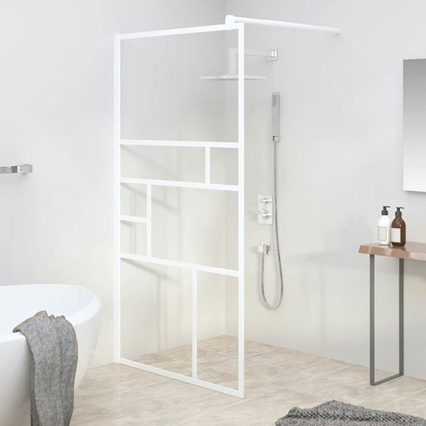 Berkfield Walk-in Shower Wall 115x195 cm ESG Glass White