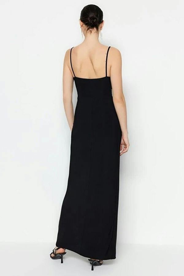 WOVCOR Lined Knitted Long Evening Dress
