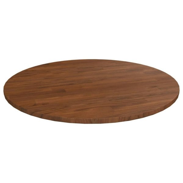 Berkfield Round Table Top Dark Brown �_�”�_80x1.5 cm Treated Solid Wood Oak