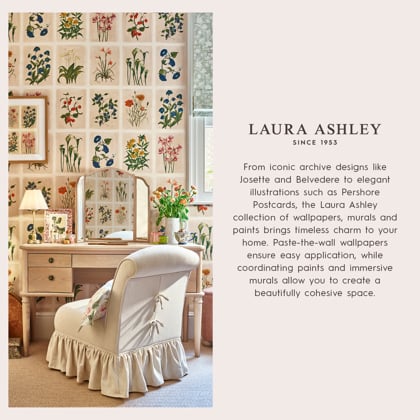 Laura Ashley Rye Wallpaper - Pale Seaspray - 10m