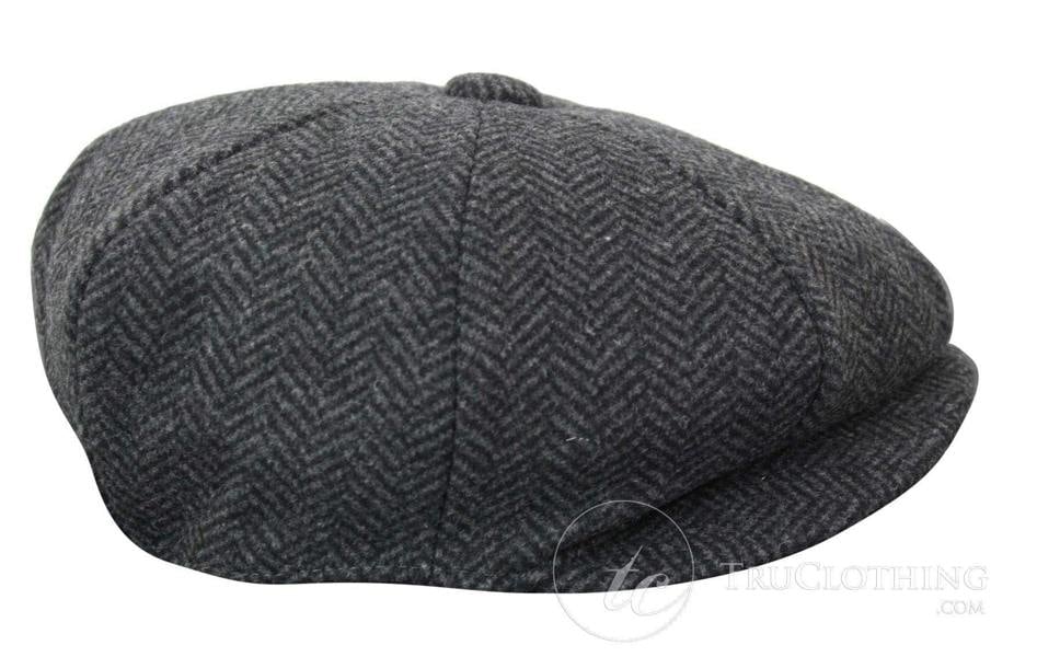 TruClothing Mens Peaky Blinders Grey Tweed Gatsby Flat Baker Hat