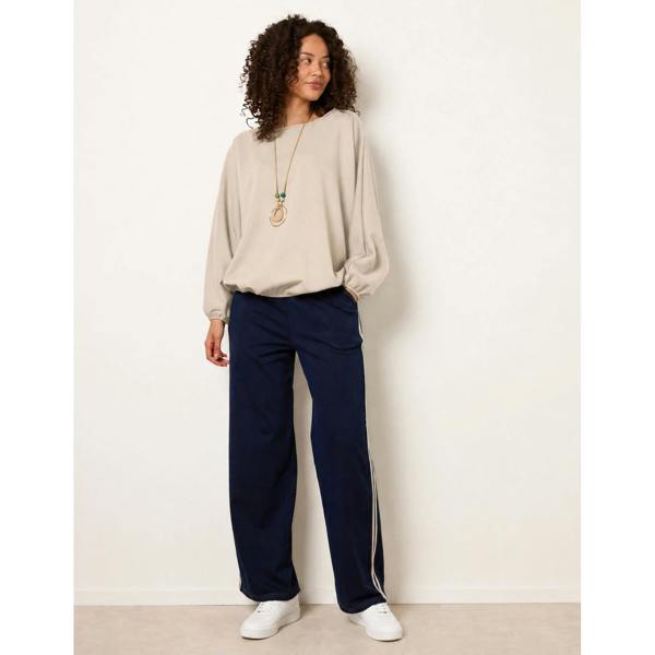 Blue Vanilla Elasticated Batwing Necklace Jersey Top