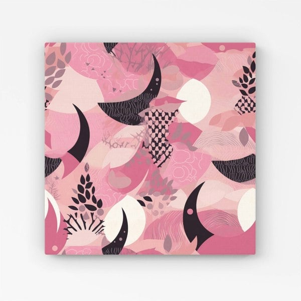 Warren Reed Abstract Pink Moon Pattern Canvas