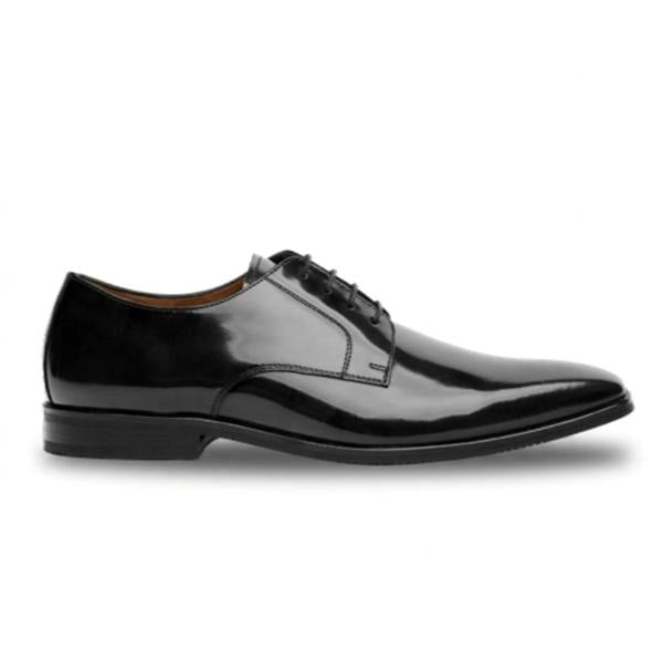 House Of Cavani Chester - Men's Black High-Shine Polished Derby Shoes