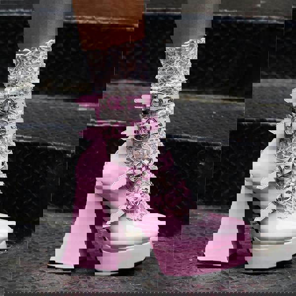 Lamoda Interstellar Pink Patent Platform Heels Chunky Gothic Party Shoes