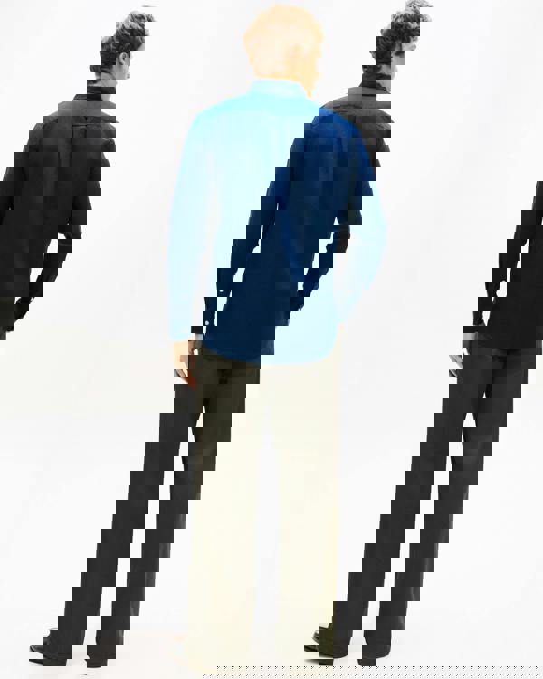 Tommy Hilfiger Linen Blend Solid Mens Long Sleeve Shirt - Carbon Navy