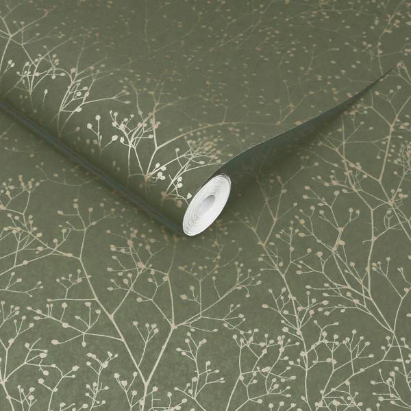 Clarissa Hulse Gypsophila Lichen & Pewter Wallpaper