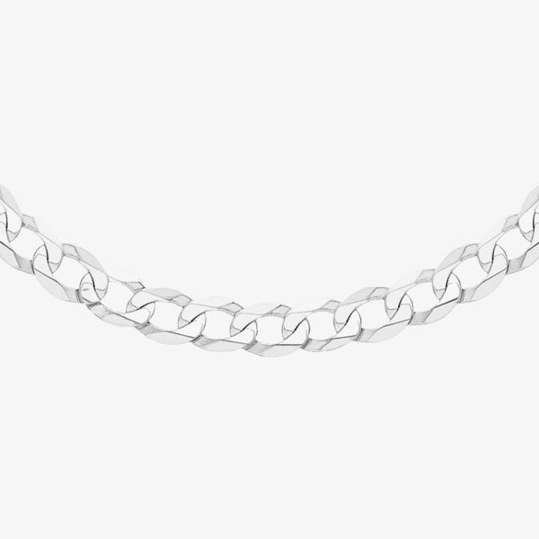 T. H. Baker Sterling Silver 20 Inch Flat Curb Chain Necklace 8.13.6365