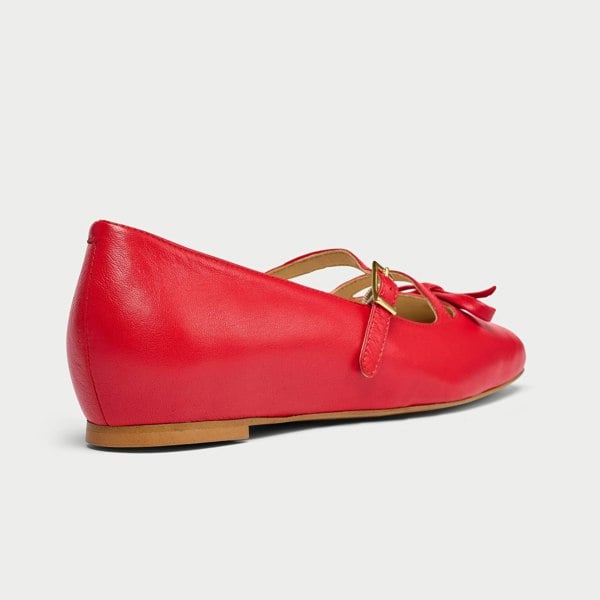 Calla Alexa Mary Jane Style Shoes for Bunions & Wide Feet - Red Leather