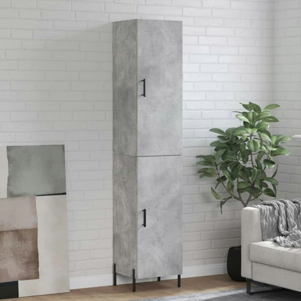 Berkfield Highboard Concrete Grey 34.5x34x180 cm Engineered Wood