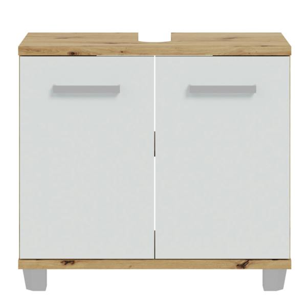 Furniture To Go Veris Under Sink Cabinet with 2 Doors in Artisan Oak and Light Grey Doors