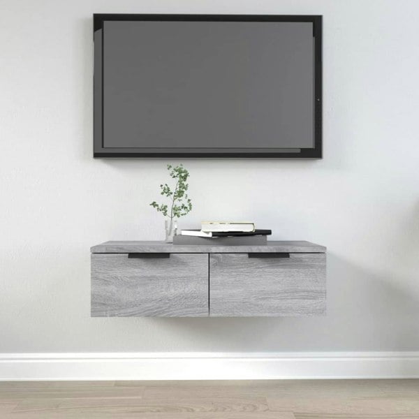Berkfield Wall Cabinet Grey Sonoma 68x30x20 cm Engineered Wood