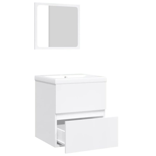 Berkfield Bathroom Sink Cabinet with Basin and Mirror White