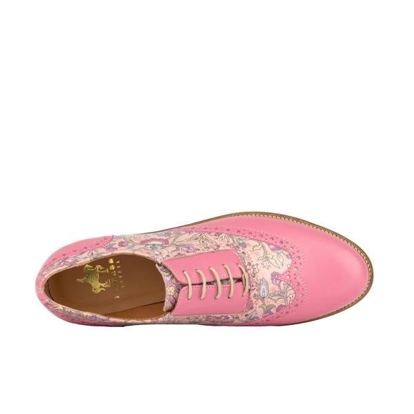Embassy London Vivienne - Pink Paisley - Women's oxford lace-up shoe with brogue details