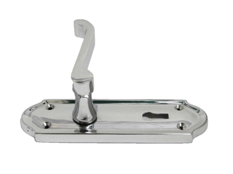 EDH Door Hardware Polished Chrome Lock Door Handles Ashford Ashworth Victorian Scroll Door 170mmx1
