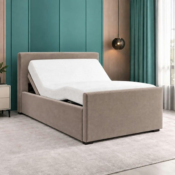 Paradise Beds Luxury Electric Mobility Electric Adjustable Bed With Memory Mattress - Mink