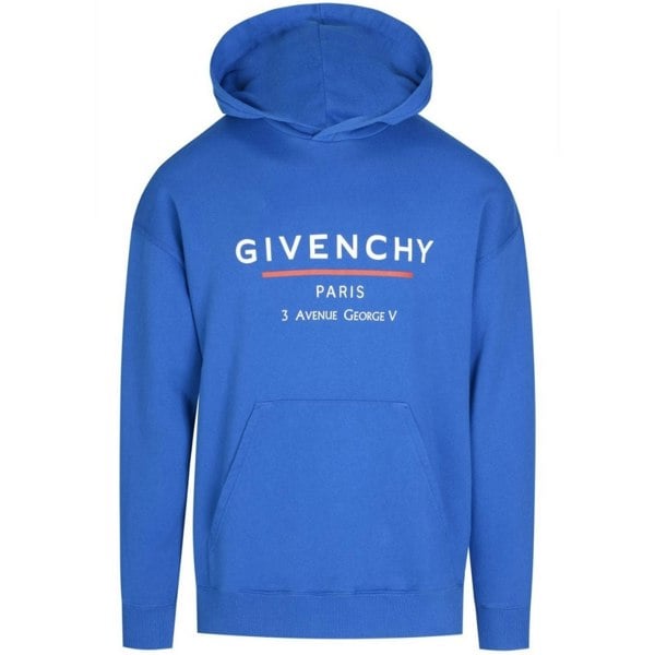 Givenchy Address Logo Ocean Blue Hoodie M